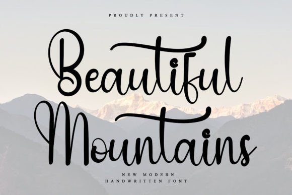 Beautiful Mountains Font: Elegant Handwritten Script for Crafters